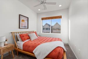 a bedroom with a bed and a window at New- Pool, Hot Tub, Nintendo Switch, Pool, Pickleball and Ping Pong Fun in Santa Clara +40 photos