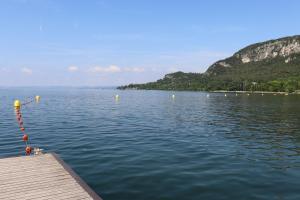 vista sul lago con molo in legno di Monika Holiday 5 Lake Garden a Garda