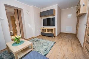 TV a/nebo společenská místnost v ubytování Charming Apartment with Private Yard
