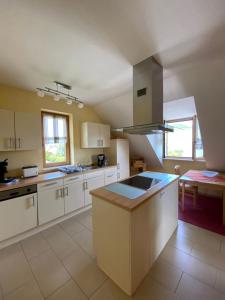 Η κουζίνα ή μικρή κουζίνα στο Ferienwohnung Schlossberg Panoramamoselblick