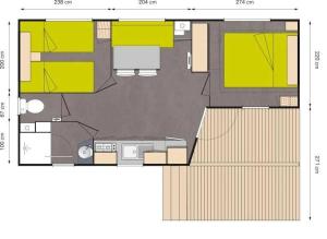 Půdorys ubytování Camping 3 étoiles - Parc aquatique - ccbbaia