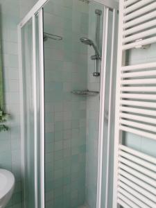 a bathroom with a shower and a sink at [Exclusive Villa Punta San Vigilio] in Garda +12 photos