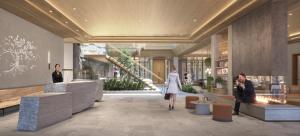 a rendering of a lobby in a building at The Compton in Bentonville