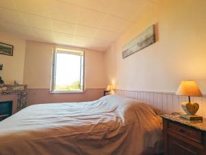 a bedroom with a bed and a window at Ancienne fermette à Aigurande: nature, proche Creuse, 1 chambre, jardin privé, barbecue, garage - FR-1-591-1 in Aigurande
