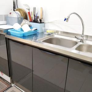 a kitchen with a sink and a counter top at Happpy Impiana Guest House in Bentong +46 photos