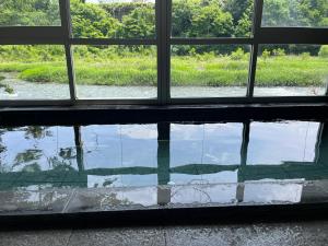 Garður fyrir utan 料理自慢の温泉宿せせらぎ荘
