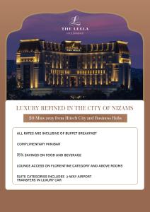 a flyer for the lilli luxury returned in the city of nams at The Leela Hyderabad Banjara Hills in Hyderabad