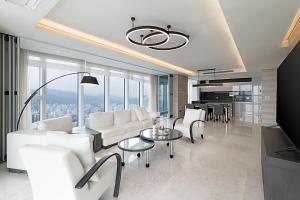 Kuchyň nebo kuchyňský kout v ubytování LCT Residence The Vine Haeundae