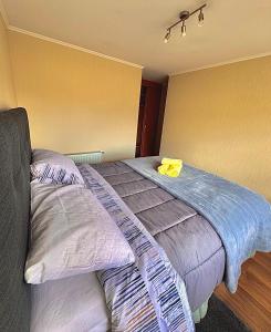 a bed with a yellow object on top of it at Centro Temuco 4 in Temuco