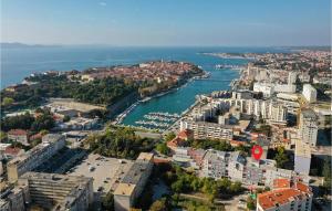 an aerial view of a city with a river at Lovely Apartment In Zadar With Wifi in Zadar