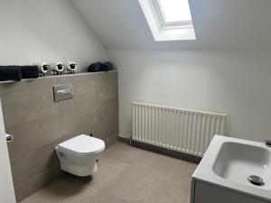 a bathroom with a toilet and a sink at Alpaca Lodge on the North Coast in Coleraine +23 photos