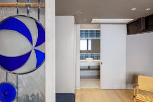a bathroom with a beach ball on the wall at The 曜 Terrace in Hirado