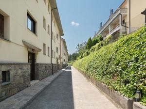 un vicolo vuoto tra due edifici con una siepe di Campanal de Izas a Villanúa Altre 2 foto