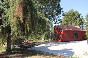 Um jardim no exterior de Quintinha do Varoso - Little Red Cottage House