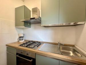 a kitchen with a stove and a sink at Premium Apartments Peschiera in Peschiera del Garda