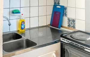 a kitchen counter with a sink and a stove at 1 Bedroom Cozy Home In Eskilstuna in Eskilstuna