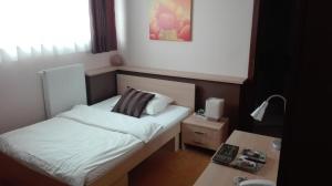 Postel nebo postele na pokoji v ubytování Hotel Galanta
