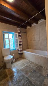 a bathroom with a toilet and a bath tub at GPPh in Pelendri +21 photos
