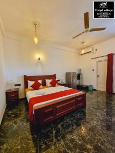 Ένα ή περισσότερα κρεβάτια σε δωμάτιο στο Cozy cottage