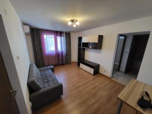 a living room with a couch and a television at Studio Veteranilor in Bucharest