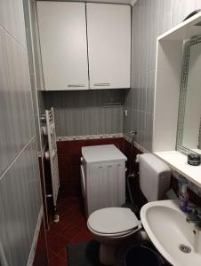 a small bathroom with a toilet and a sink at CityComfort Tuzla in Tuzla