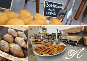 two pictures of different types of bread and pastries at Hotel Ariva in Rimini +14 photos