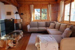 Ruang duduk di La Ruinette-charming 3-bed Chalet, Stunning View