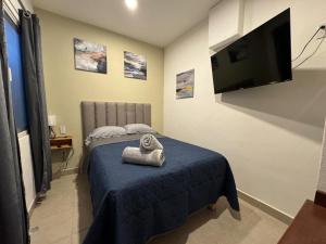 TV a/nebo společenská místnost v ubytování Casa Jacaranda Business Lodge 7 Suites Cowork Terrace