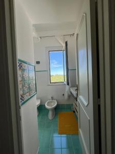 a bathroom with a toilet and a window at casale nonna Elisa relax tra ulivi in San Vito Chietino +23 photos