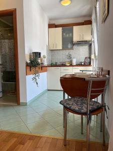 Kuchyň nebo kuchyňský kout v ubytování Apartments Znjan