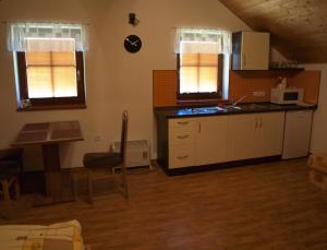 Kuchyň nebo kuchyňský kout v ubytování Apartmán Pohoda