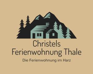a logo for a christmas enrichment program with a house and trees at Christels Ferienwohnung 2 in Thale mit überdachter Terrasse, Küche mit TV & Geschirrspüler in Thale