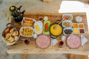 a tray of food with different types of food at Eça River Bungalov in Ayder Yaylasi