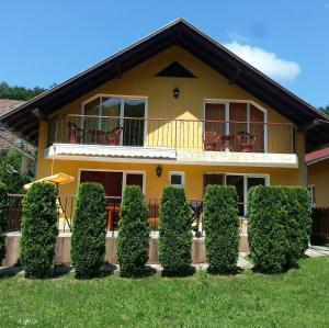 a house with a bunch of bushes in front of it at Casa Brad Sovata in Sovata