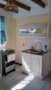 a kitchen with a sink and a stove at centrico departamento in Cusco