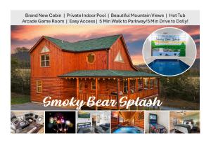 Smoky Bear Splash Top Rated Private Pool Cabin with Hot Tub, Mtn Views, Arcade Games, Excellent Location