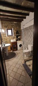 a bathroom with a toilet and a sink at Anastasia Luxury Villas in Gavrio