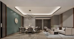 ein Esszimmer mit Tisch und Stühlen und einer Couch in der Unterkunft Holiday Inn Shanghai Jing'an in Shanghai