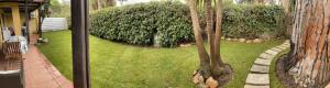 an aerial view of a yard with palm trees at Casa Capinera in Pula +4 photos