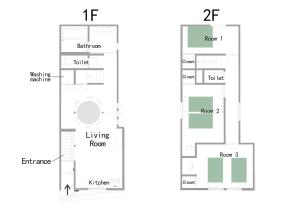 The floor plan of 香川県高松市の貸切一軒家