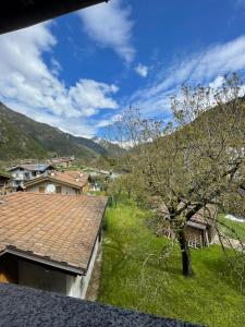 a view from the roof of a house with a tree at Appartamento Bonomelli in Enguiso