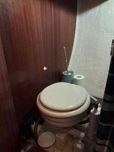 een badkamer met een wit toilet in een kamer bij Sangria in Torrevieja