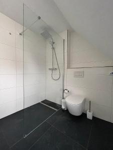 a bathroom with a shower and a bath tub at Your Home Base - Vacation & Work close to Munich in Dachau +15 photos