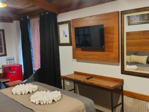 TV a/nebo společenská místnost v ubytování Casarão da Ducha hotel concept