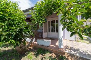 a front door of a house with a tree at Seaside Apartments Slavica in Petrcane +68 photos