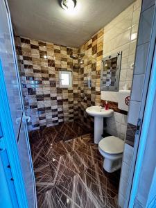 a bathroom with a toilet and a sink at Apartments Tadic in Petrovac na Moru