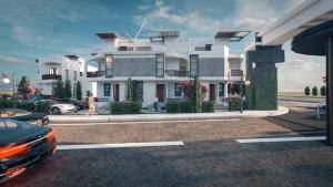 une décoration d'un grand bâtiment blanc dans l'établissement فيلا بالشيخ زايد, à Sheikh Zayed 2 autres photos