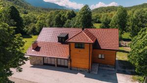 an aerial view of a house with a roof at Kuća za odmor Roko in Sveti Rok