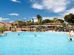 Mobil Home CAMPING LES SABLES DU MIDI内部或周边的泳池
