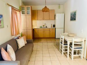 A kitchen or kitchenette at ILIOCHARI sea view apartments Oropos - Kalamos